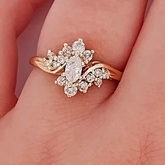 14K Diamond Wedding Engagement Ring REAL DIAMONDS - Picture 12 of 12